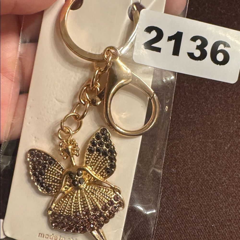 2135 Rhinestone Fairy Key Ring, Bag Charm